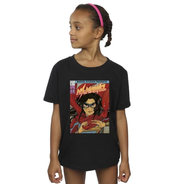 Marvel Girls Ms Marvel Comic Poster Cotton T-Shirt