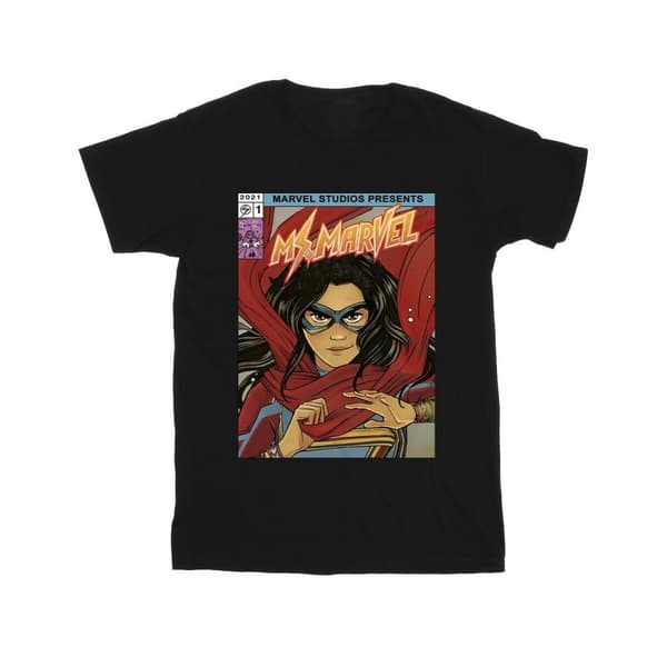 Marvel Girls Ms Marvel Comic Poster Cotton T-Shirt