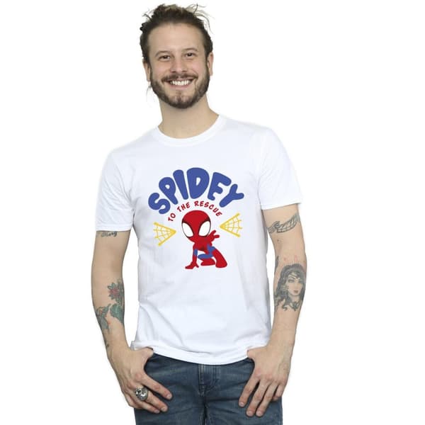 Marvel Mens Spidey And His Amazing Friends Rescue T-Shirt