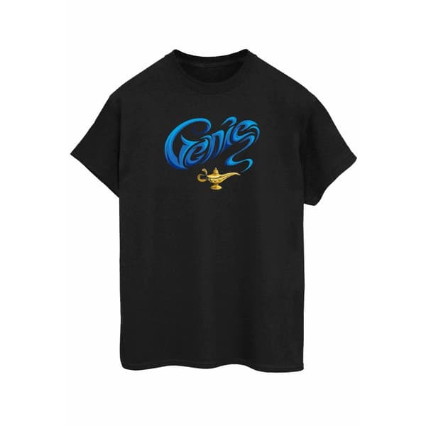 Disney Womens/Ladies Aladdin Movie Genie Lamp Cotton Boyfriend T-Shirt Black XL