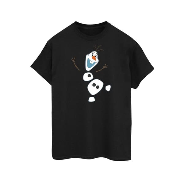 Disney Dam/Tjej Frozen Olaf Boyfriend T-shirt i bomull med dekonstruerad design