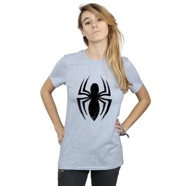 Marvel Womens/Ladies Spider-Man Ultimate Spider Logo Cotton Boyfriend T-Shirt