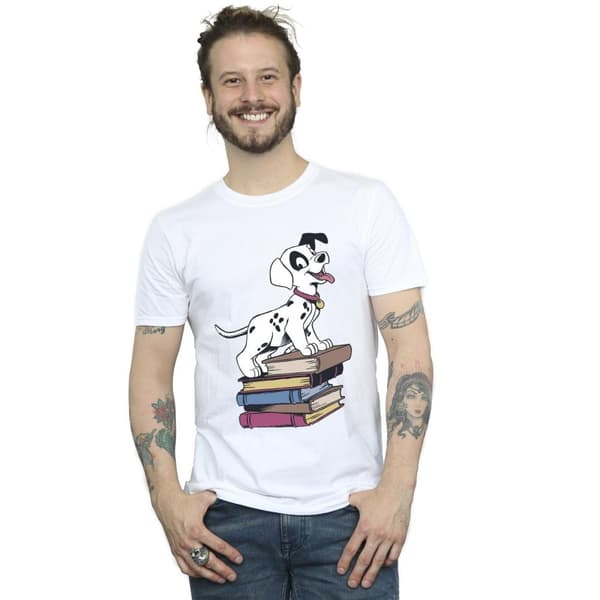 Disney T-shirt med 101 dalmatiner-böcker för herrar