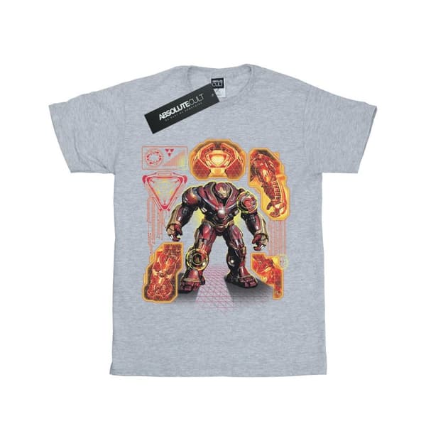 Marvel Pojkar Avengers Infinity War Hulkbuster Blueprint T-shirt Sports Grey 9-11 Years