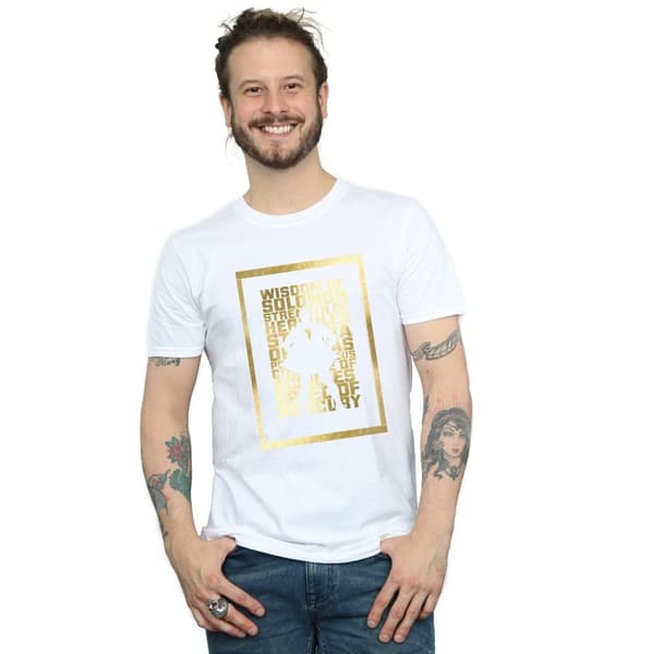 DC Comics T-shirt med guldtext från Shazam för herrar