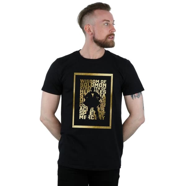 DC Comics T-shirt med guldtext från Shazam för herrar