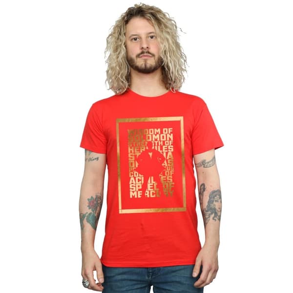 DC Comics T-shirt med guldtext från Shazam för herrar