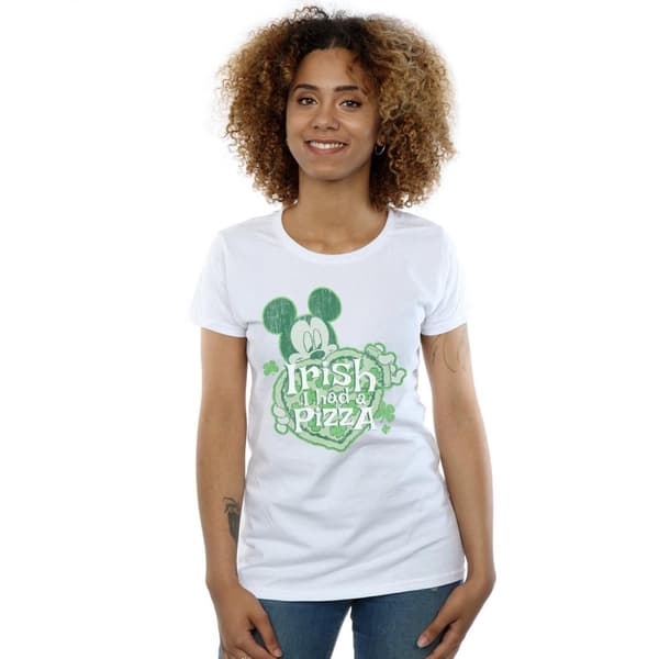 Disney Dam/Tjej Musse Pigg Klöversten Pizza Bomulls-T-shirt
