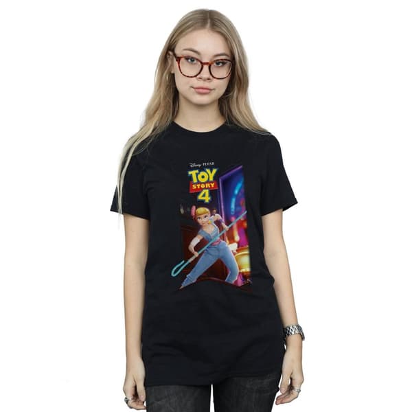 Disney Dam/Tjej Toy Story 4 Bo Peep And Giggle McDimples Poster Bomull Boyfriend T-shirt