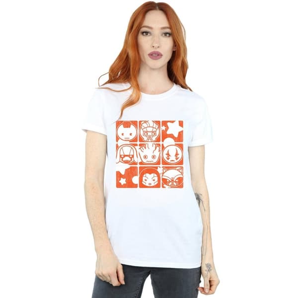 Marvel Kawaii Guardians Of The Galaxy Retro Bomull Boyfriend T-shirt för kvinnor/damer