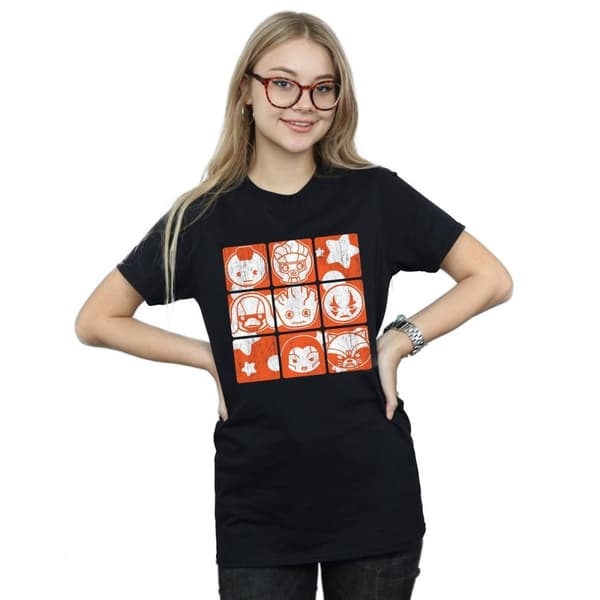 Marvel Womens/Ladies Kawaii Guardians Of The Galaxy Retro Cotton Boyfriend T-Shirt