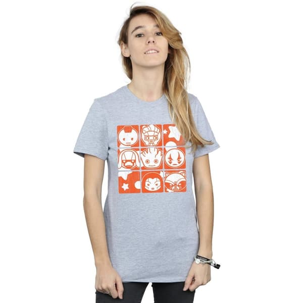 Marvel Womens/Ladies Kawaii Guardians Of The Galaxy Retro Cotton Boyfriend T-Shirt