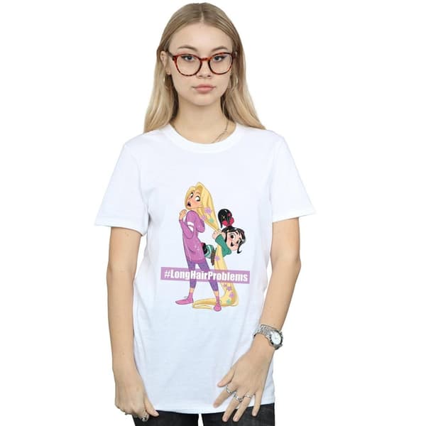 Disney Womens/Ladies Wreck It Ralph Rapunzel And Vanellope Cotton Boyfriend T-Shirt