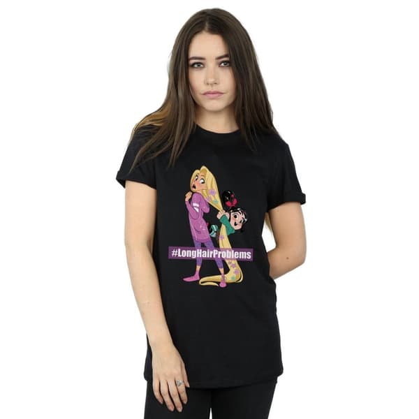 Disney Womens/Ladies Wreck It Ralph Rapunzel And Vanellope Cotton Boyfriend T-Shirt