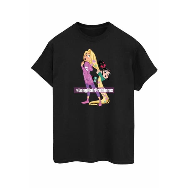 Disney Womens/Ladies Wreck It Ralph Rapunzel And Vanellope Cotton Boyfriend T-Shirt