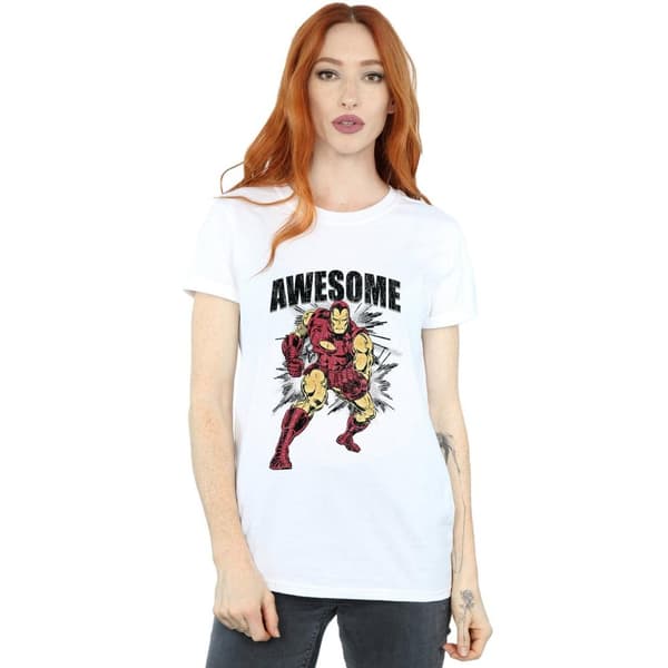 Marvel Dam/Tjej Awesome Iron Man Boyfriend T-shirt i bomull