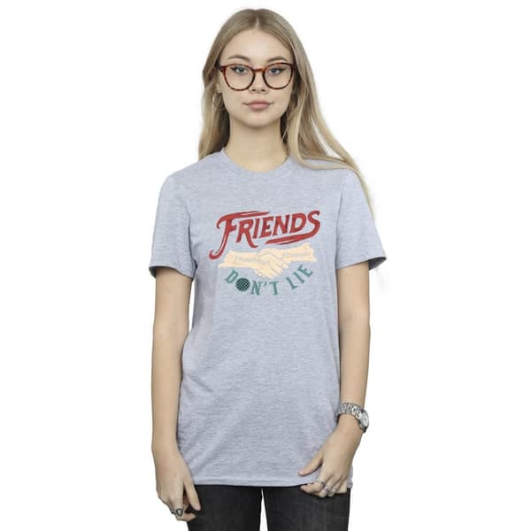 Netflix Womens/Ladies Stranger Things Friends Don´t Lie Hands Cotton Boyfriend T-Shirt