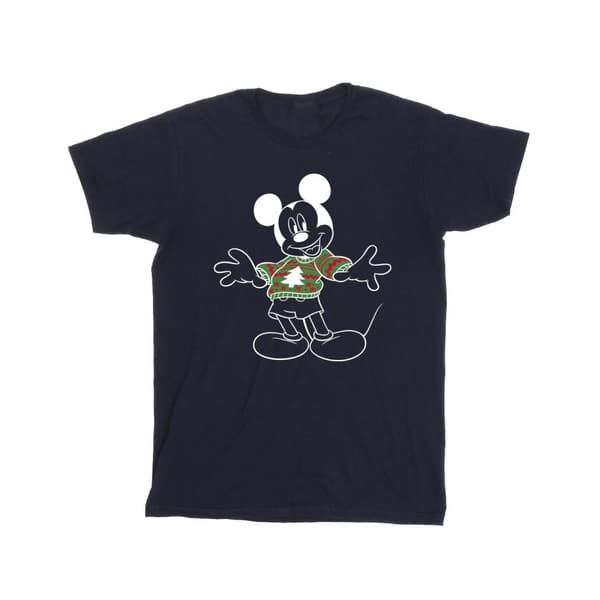 Disney Mens Mickey Mouse Xmas Jumper T-Shirt