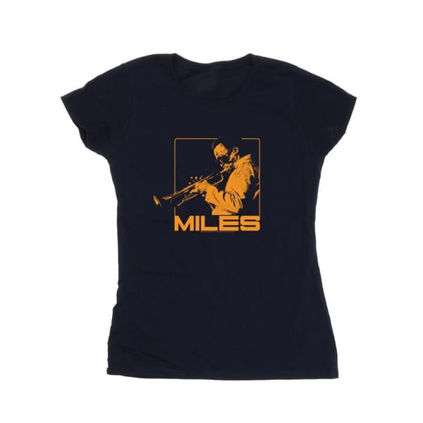 Miles Davis Womens/Ladies Orange Square Cotton T-Shirt