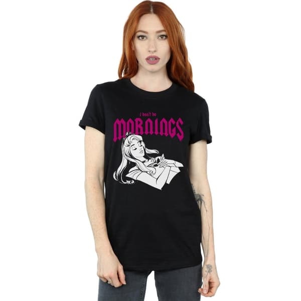 Disney Womens/Ladies Sleeping Beauty Don´t Do Mornings Cotton Boyfriend T-Shirt