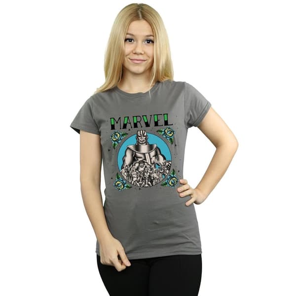 Marvel Dam/kvinnor Avengers Group Tattoo - T-shirt i bomull
