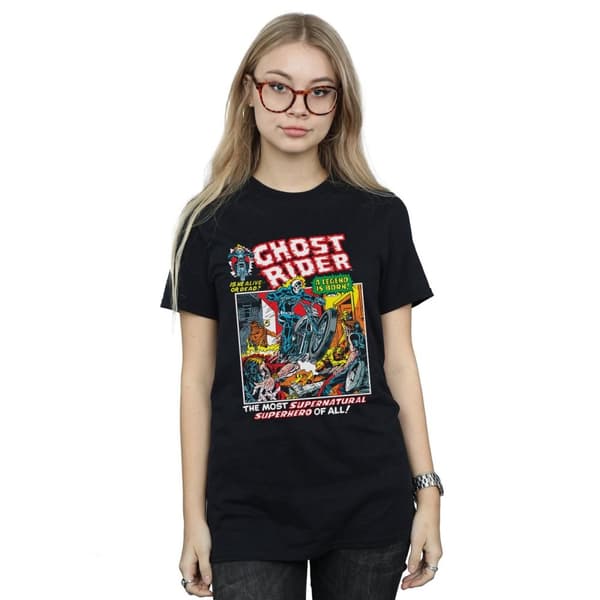 Marvel Dam/dam Ghost Rider Boyfriend T-shirt i bomull
