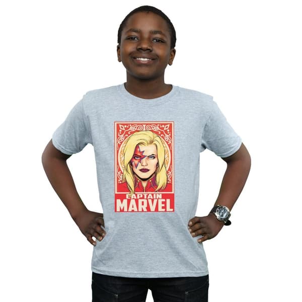Marvel Boys Captain Marvel Ornament T-Shirt