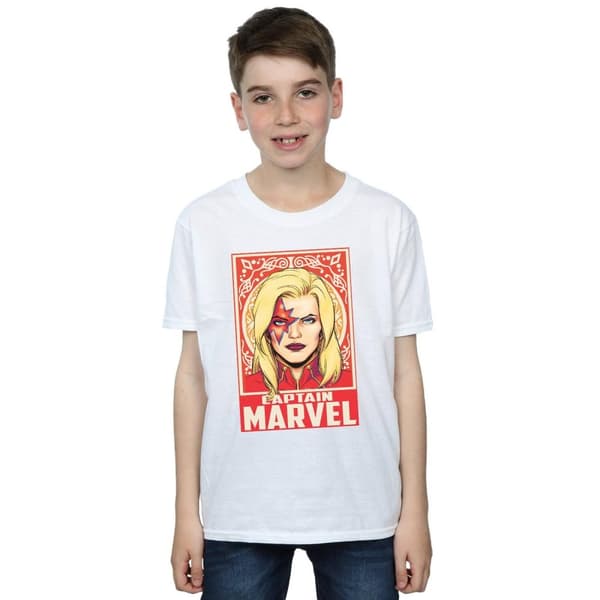 Marvel Boys Captain Marvel Ornament T-Shirt