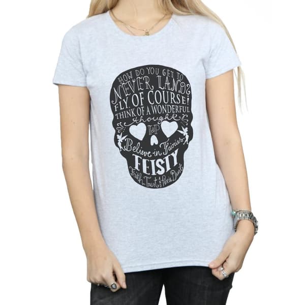 Disney Womens/Ladies Tinker Bell Skull Cotton T-Shirt