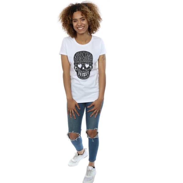 Disney Womens/Ladies Tinker Bell Skull Cotton T-Shirt