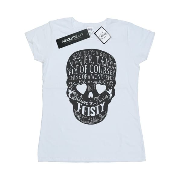 Disney Womens/Ladies Tinker Bell Skull Cotton T-Shirt