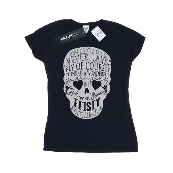 Disney Womens/Ladies Tinker Bell Skull Cotton T-Shirt