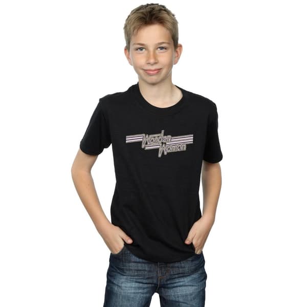 DC Comics Pojkar - Wonder Woman - T-shirt med linjer och logotyp