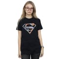 Miniatyrbild 3 av 4: DC Comics Dam/dam Superman - blommig logotyp 2 Boyfriend-t-shirt i bomull