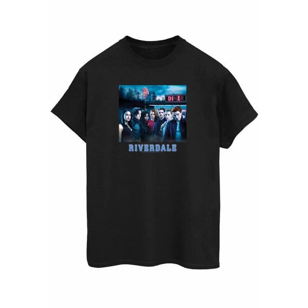 Riverdale Dam/kvinnor Diner Poster Boyfriend T-shirt i bomull