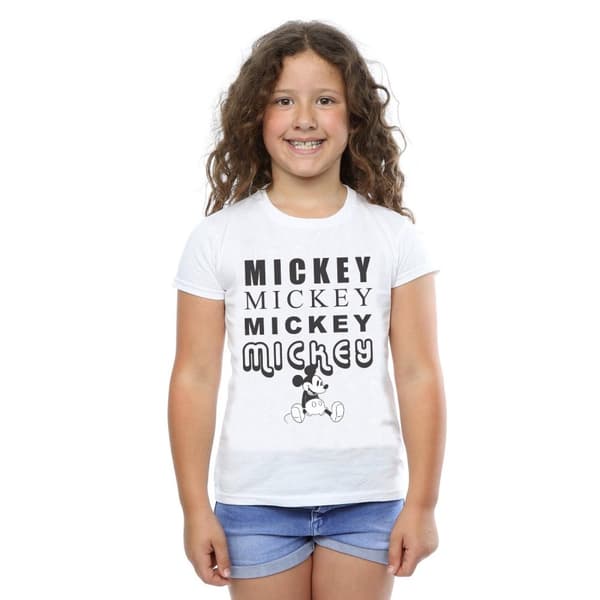 Disney T-shirt i bomull med sittande Musse Pigg för flickor