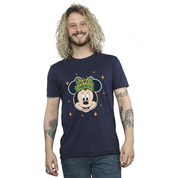 Disney Mens Minnie Mouse Happy Christmas T-Shirt