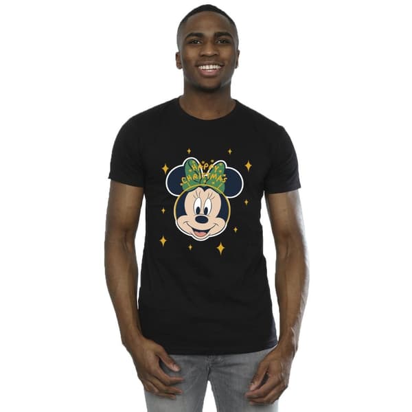 Disney Mens Minnie Mouse Happy Christmas T-Shirt