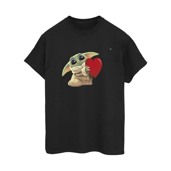 Star Wars Womens/Ladies The Mandalorian The Kids With Heart Cotton Boyfriend T-Shirt