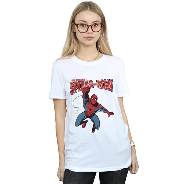 Marvel Dam/Tjej Spider-Man Leap Boyfriend T-shirt i bomull