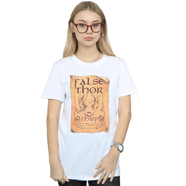 Marvel Womens/Ladies The Mighty Thor False Thor Poster Cotton Boyfriend T-Shirt