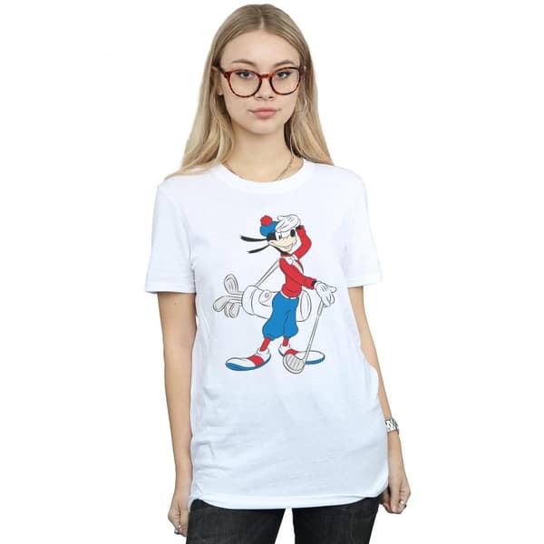 Disney Dam/Tjej Goofy Golf Boyfriend T-shirt i bomull