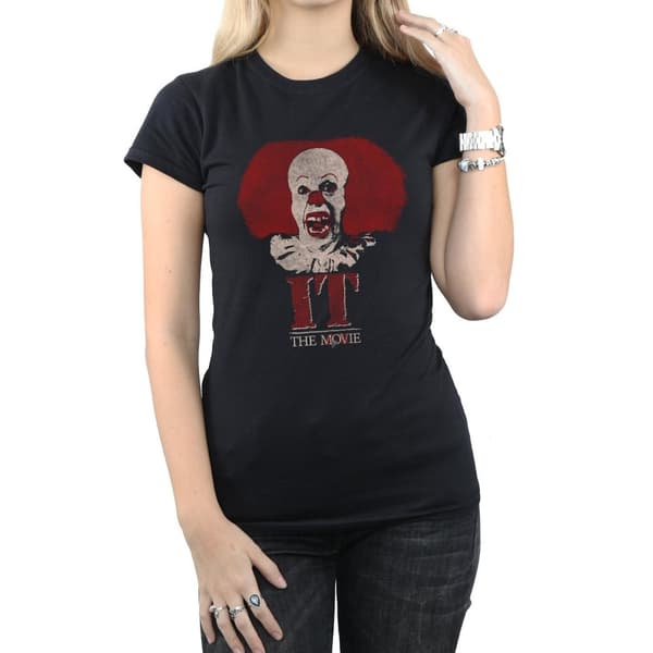 It (1990) Dam/Tjej - Pennywise Clown - T-shirt i bomull med logotyp