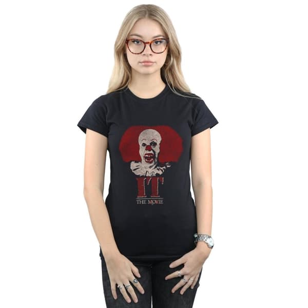 It (1990) Dam/Tjej - Pennywise Clown - T-shirt i bomull med logotyp