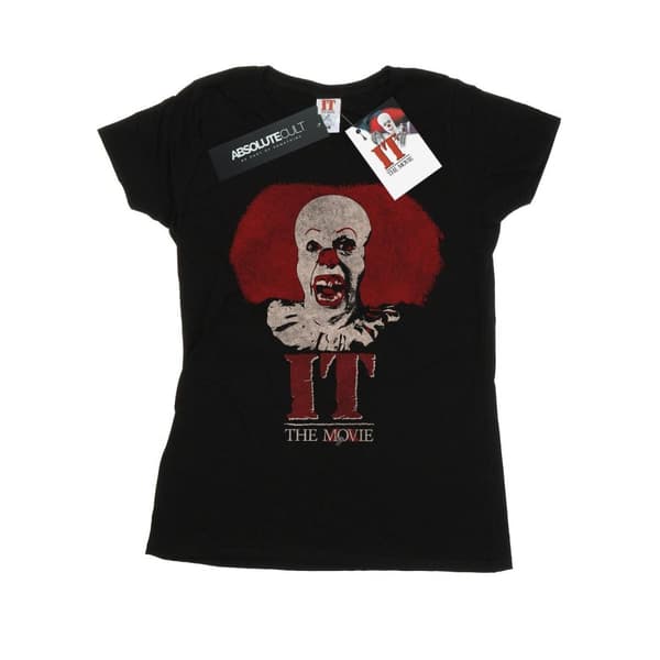 It (1990) Dam/Tjej - Pennywise Clown - T-shirt i bomull med logotyp