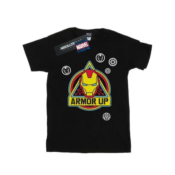 Marvel Mens Iron Man Armor Up Badge T-Shirt Black XL