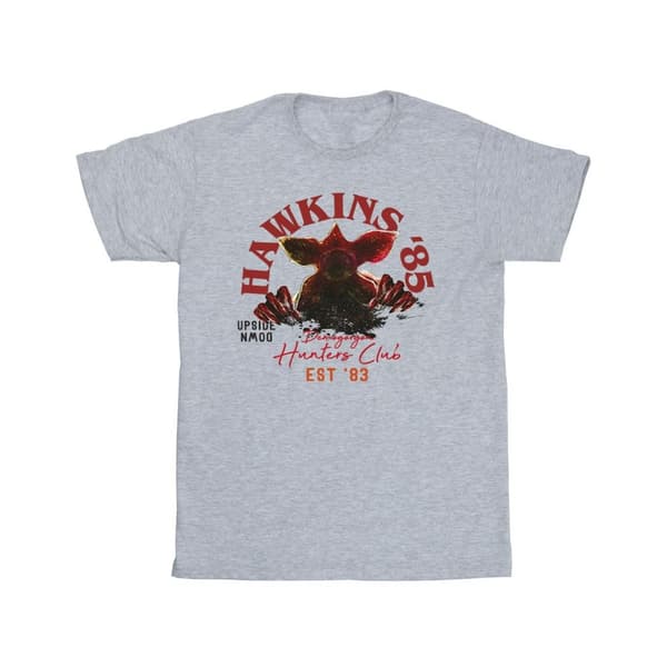 Netflix Stranger Things Hunters Club T-shirt för pojkar Sports Grey 7-8 Years