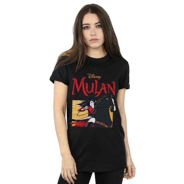 Disney Dam/Lady Mulan Movie Horse Frame Boyfriend T-shirt i bomull