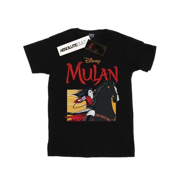 Disney Dam/Lady Mulan Movie Horse Frame Boyfriend T-shirt i bomull