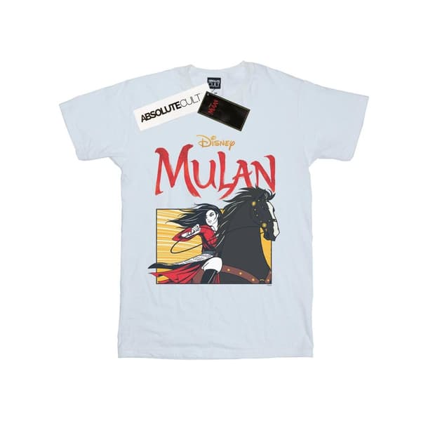 Disney Dam/Lady Mulan Movie Horse Frame Boyfriend T-shirt i bomull